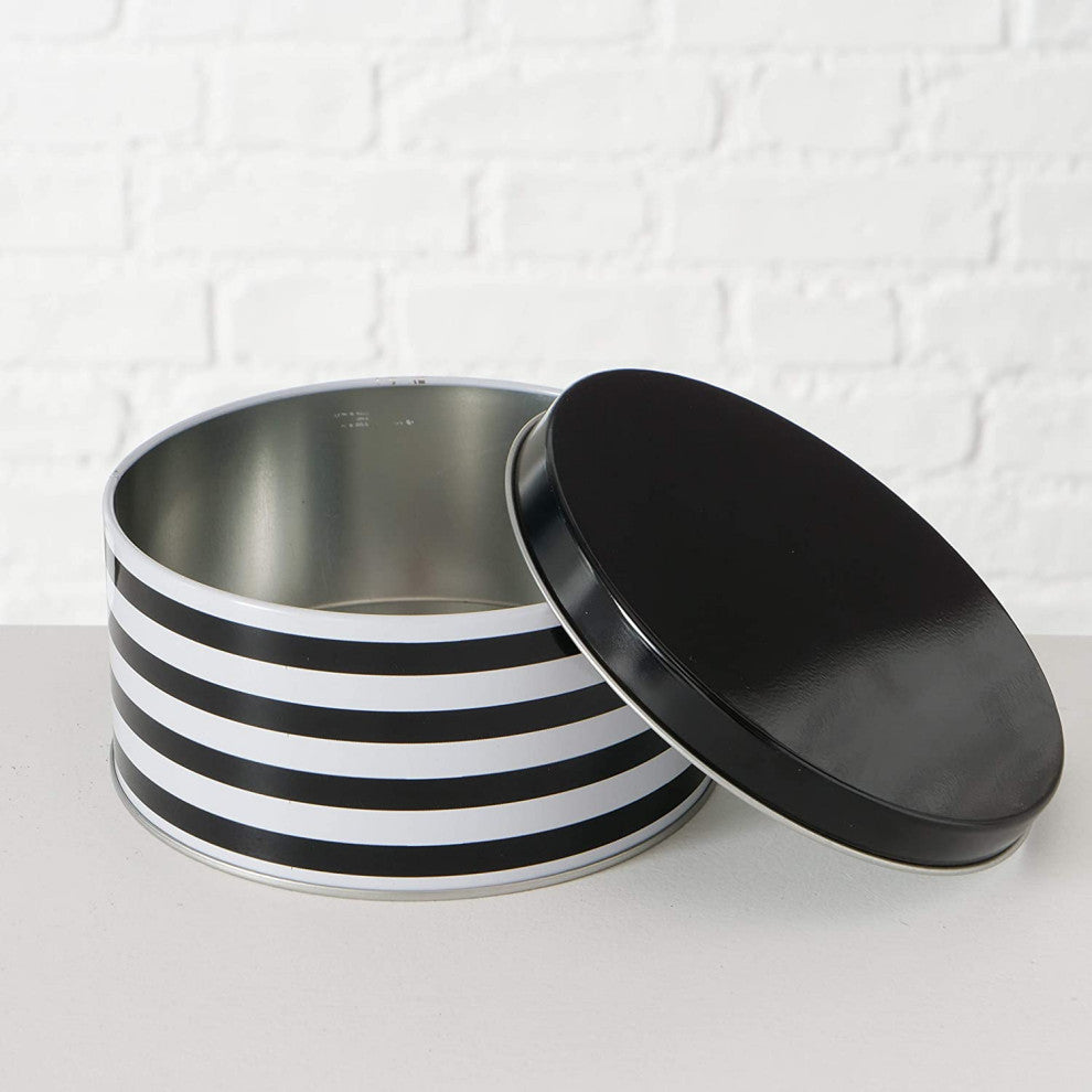 3 Piece Black and White Cookie Tin Set