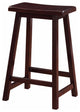 Benzara 24 Inch Wooden Saddle Stool with Slanted Legs, Brown
