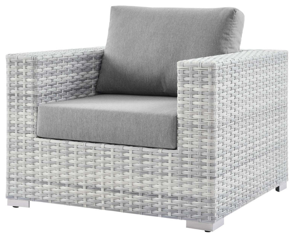 Lounge Sectional Sofa Chair Set, Rattan, Wicker, Gray, Modern, Outdoor