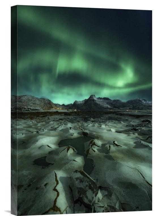 "Ice Cracking" Stretched Canvas Giclee by Javier De La, 12x18"