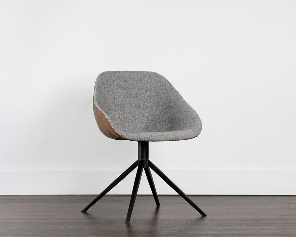 Mccoy Swivel Dining Chair, November Gray/Cinnamon Brown