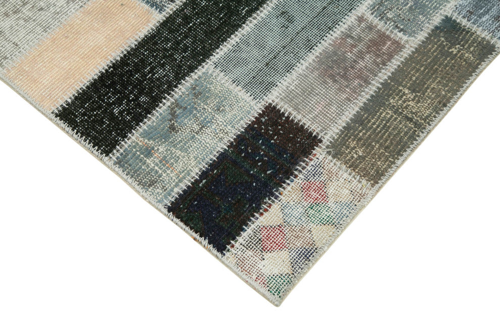 Rug N Carpet - Handwoven Turkish 3' 1" x 9' 11" Overdyed Patchwork Runner Rug