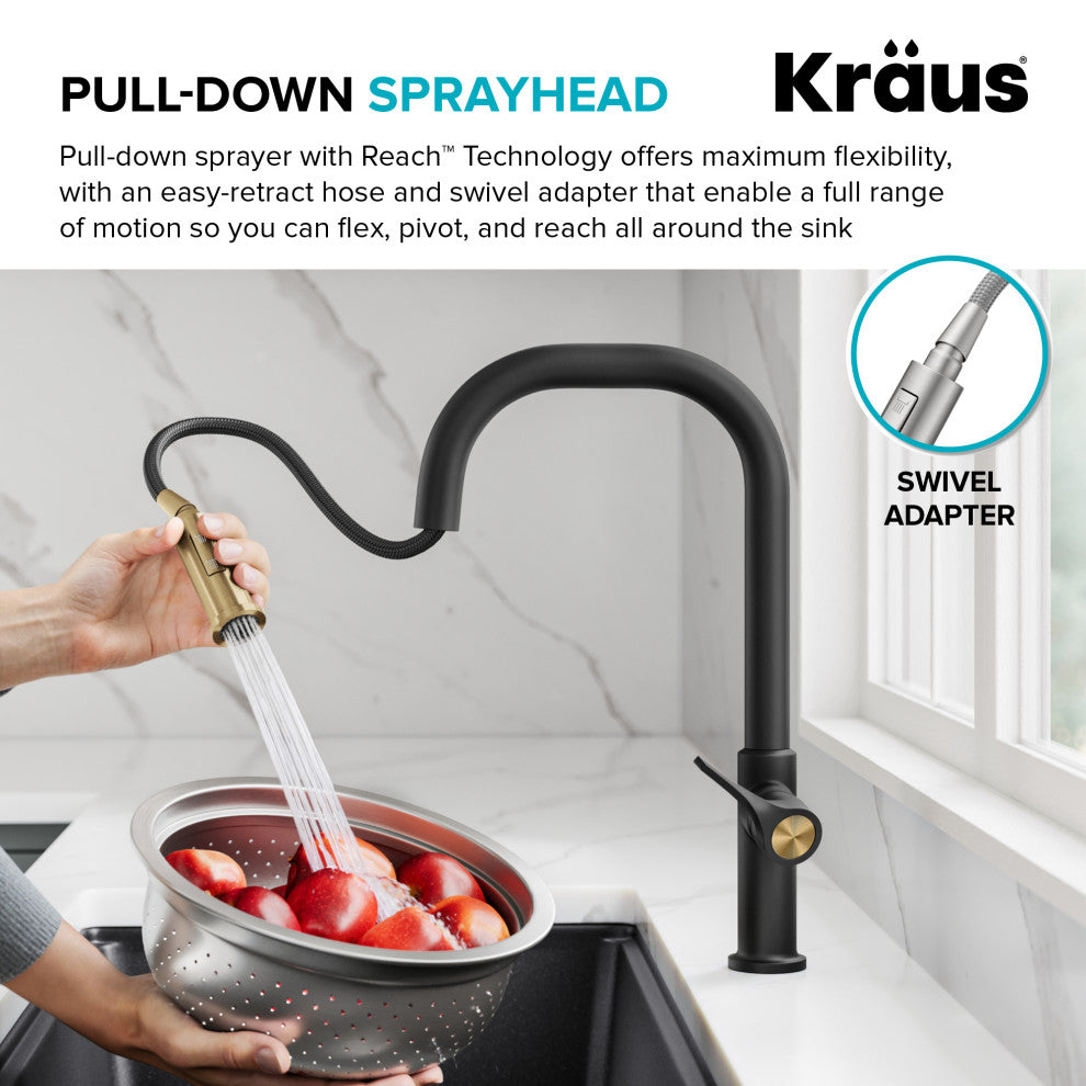 KRAUS Torak 2-Function Single Handle Pull Down Kitchen Faucet SFS