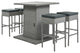 5 Pieces Outdoor Patio Rattan Dining Table Set With Storage Shelf