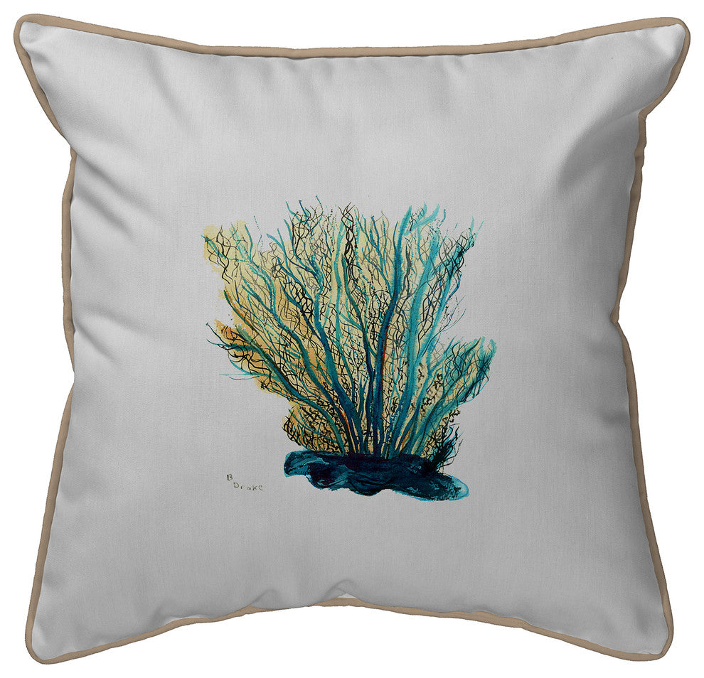 Blue Coral Small Indoor/Outdoor Pillow 12x12 - Set of Two