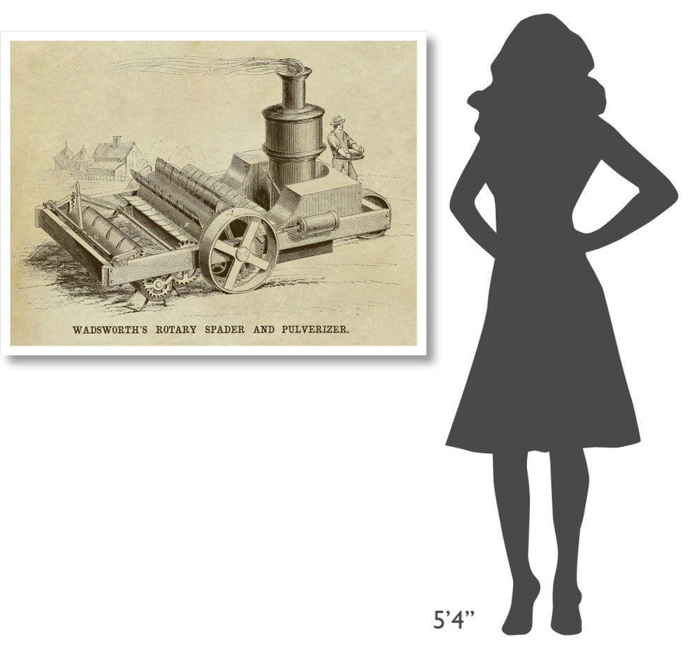 "Wadsworth's Rotary Spader and Pulverizer" Print by Inventions, 46"x35"