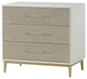 Sonder Living Alice Nightstand 3 Drawer | Emboss Faux Shagreen