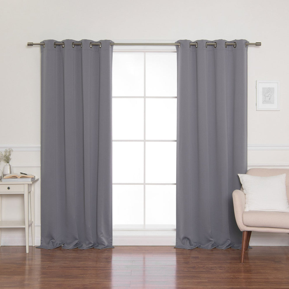 Flame Retardant Thermal Insulated Blackout Curtain, Grey, 52"x84"