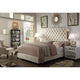 Alexis Chesterfield Tufted Upholstered Platform Bed, King, Beige, King