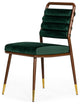 Contempo Dark Green and Walnut Velvet Dining Chair