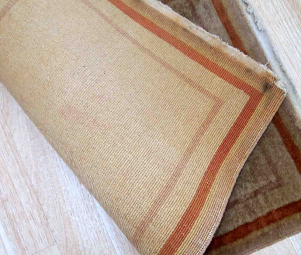Handmade Vintage Art Deco Chinese Rug, 2.1'x3.2', 64cmx97cm 1970s