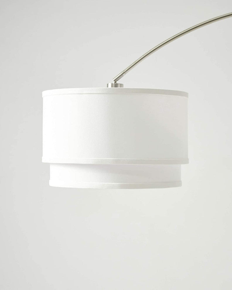 Brightech Mason - Arc Floor Lamp with Unique Hanging Drum Shade, Nickel