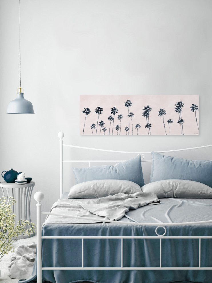 "Palm Tree Skyline" Painting Print on Wrapped Canvas, 45x15