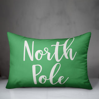 North Pole, Light Green 14x20 Lumbar Pillow