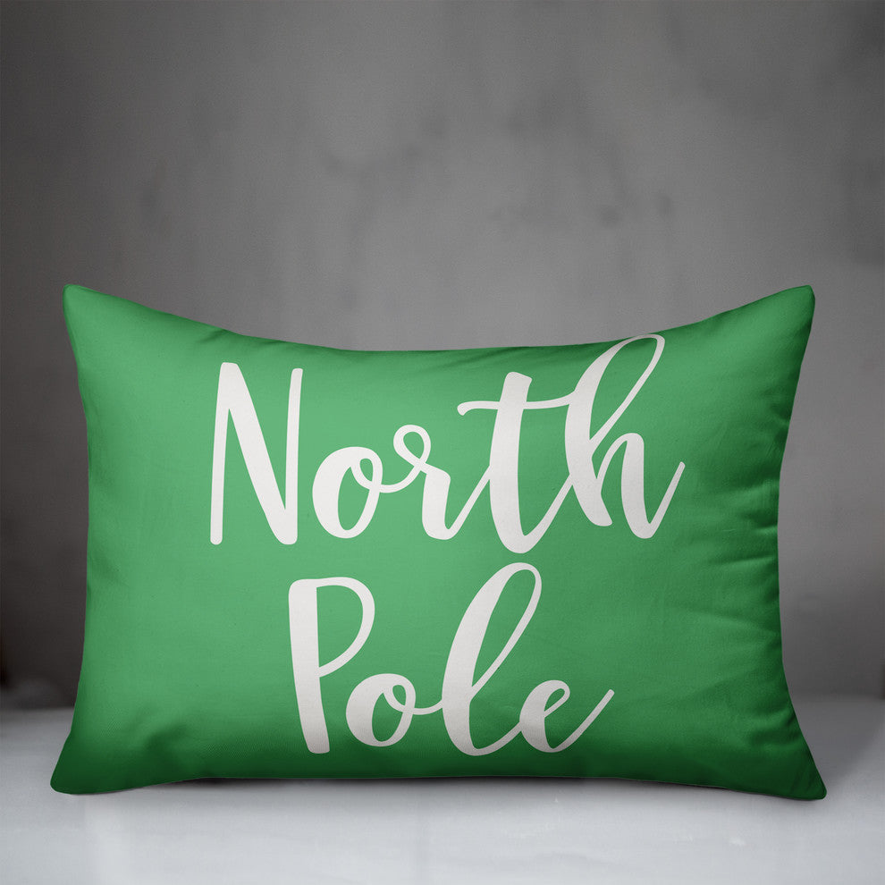North Pole, Light Green 14x20 Lumbar Pillow