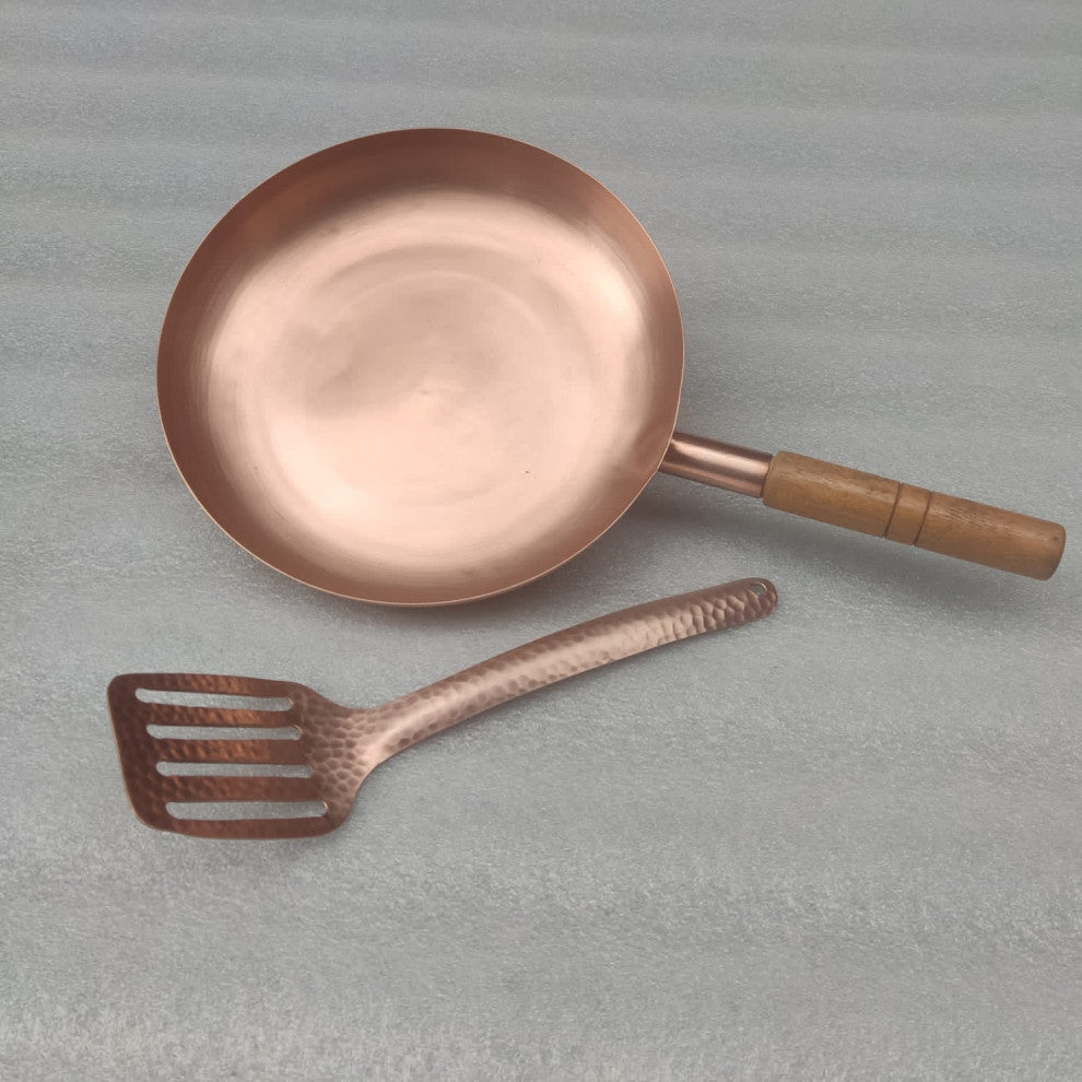 10x1.5" Round Plain Copper Pan with Spatula