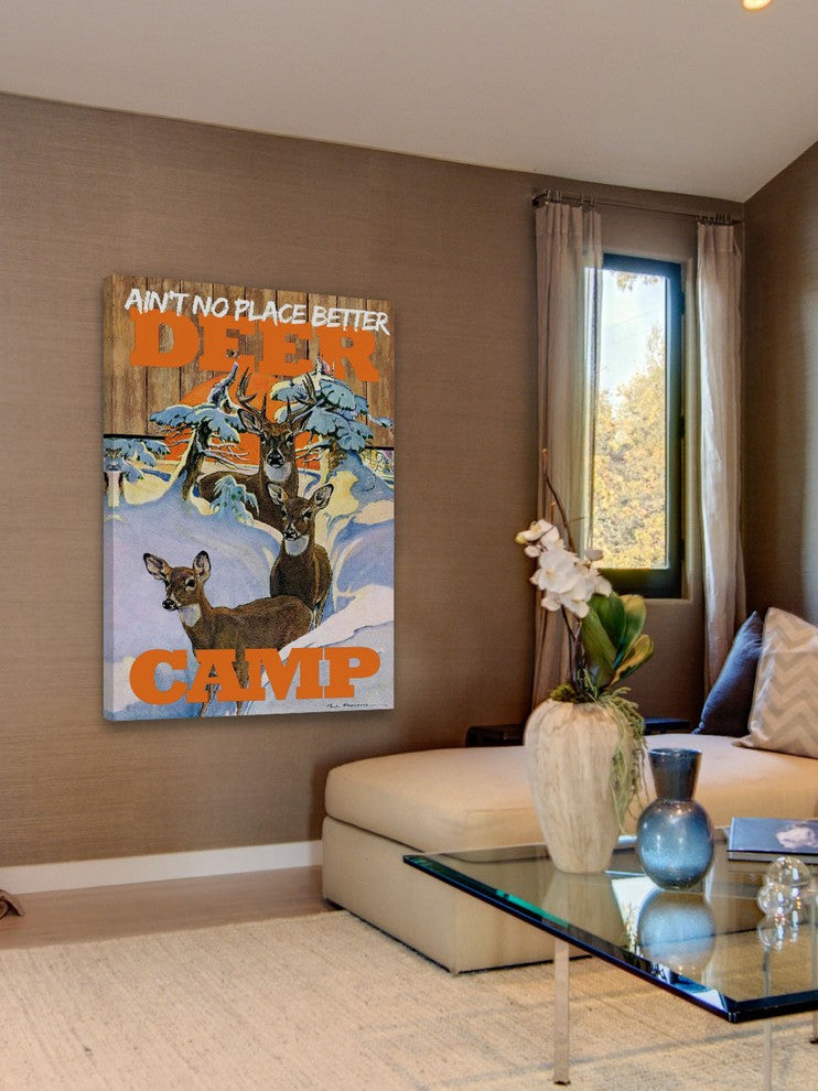 "Deer Camp" Painting Print on Canvas by Saturday Evening Post