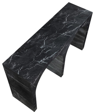 Faenza Concrete Console Table, Black, Marble Finish