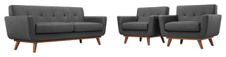 Modern Gray Engage Armchairs and Loveseat, 3-Piece Set