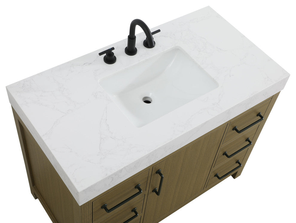 Home Living 42" Single Bathroom Vanity, Chestnut Brown