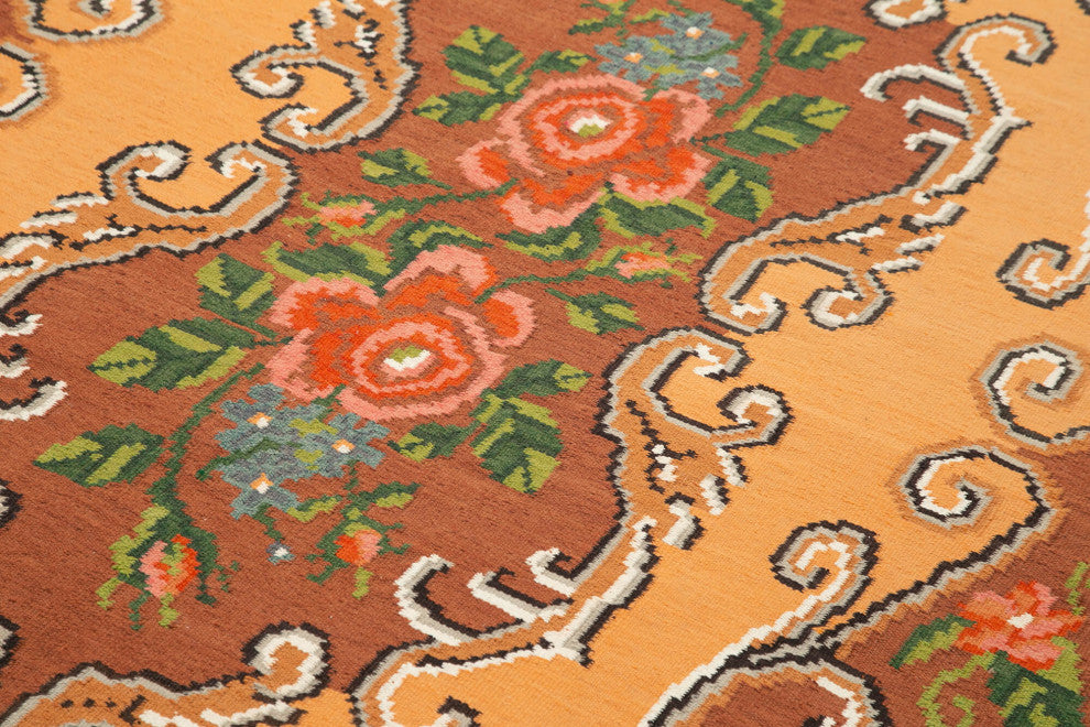 Rug N Carpet - Handmade Moldovian 5' 9'' x 9' 3'' Antique Rose Kilim Rug