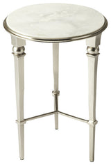 Butler Darrieux Marble Round End Table, Silver