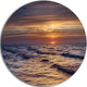 Sunset Over The Baltic Sea, Modern Seashore Round Metal Wall Art, 38"