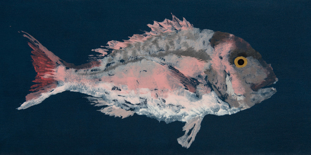 "Red Porgy" Painting Print on Wrapped Canvas, 60"x30"