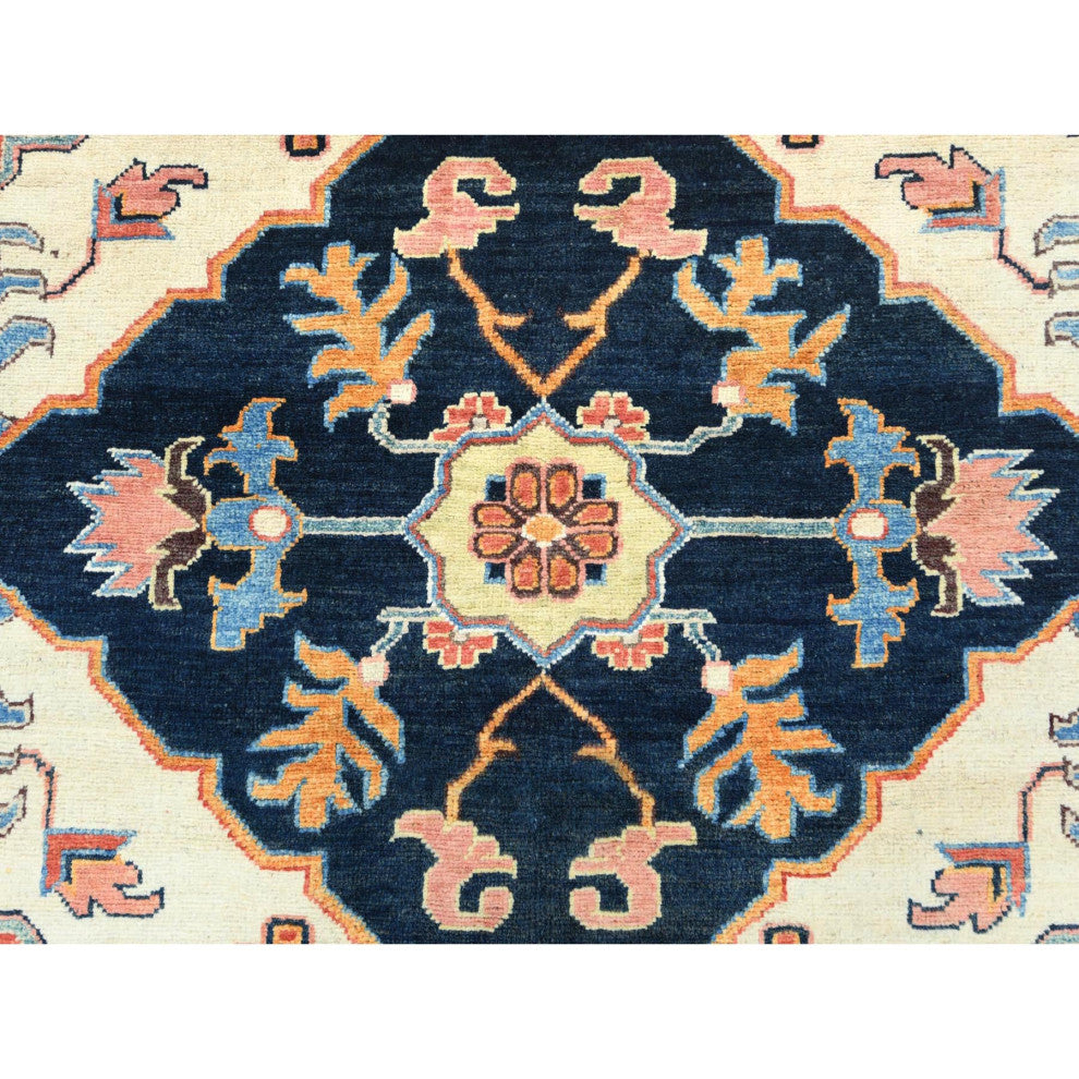 Imperial Red Afghan Peshawar Heriz Wool Hand Knotted Oriental Rug, 12'x14'7"