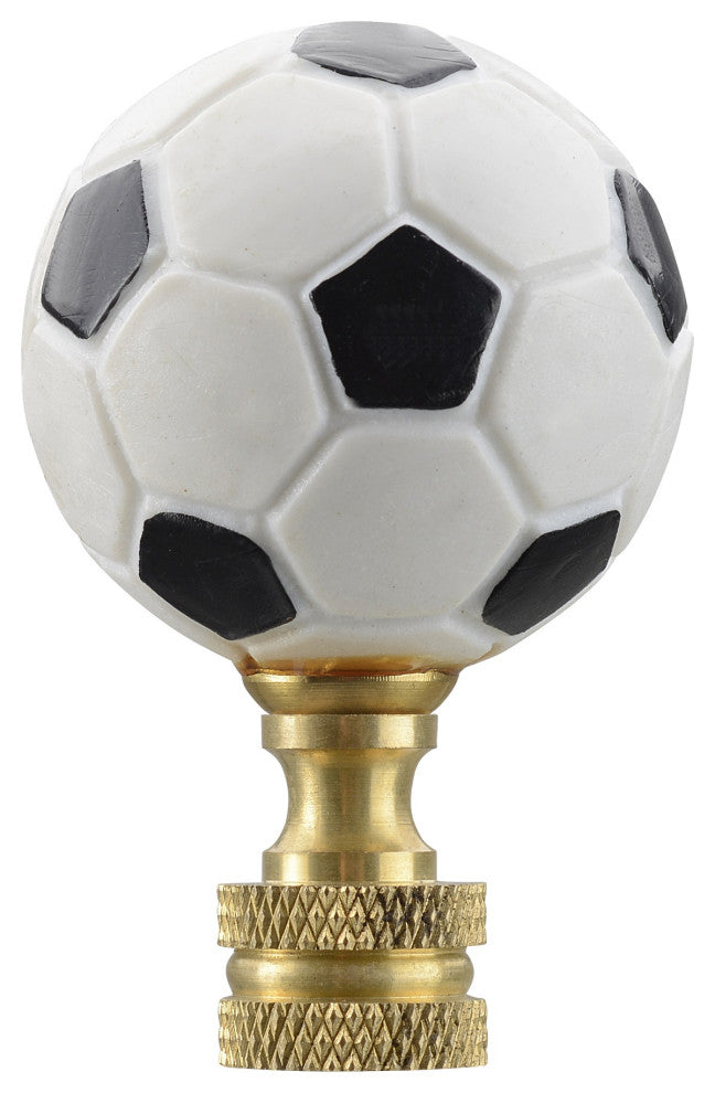 Aspen Creative 24022-12, 2 Pack, Plastic Soccer Ball Finial with Solid Brass