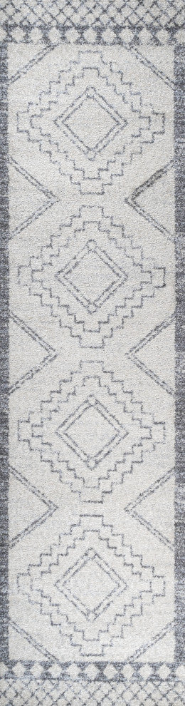 Amir Moroccan Beni Souk Rug, Cream/Gray, 2 X 8