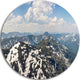 Green Mountains In Spring Panorama, Landscape Round Wall Art, 11"