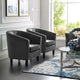 Tufted Armchair Accent Chair, Set of 2, Velvet, Gray, Modern, Lounge
