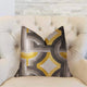 Delightful Chain Yellow, Beige and Gray Luxury Throw Pillow, 16"x16"