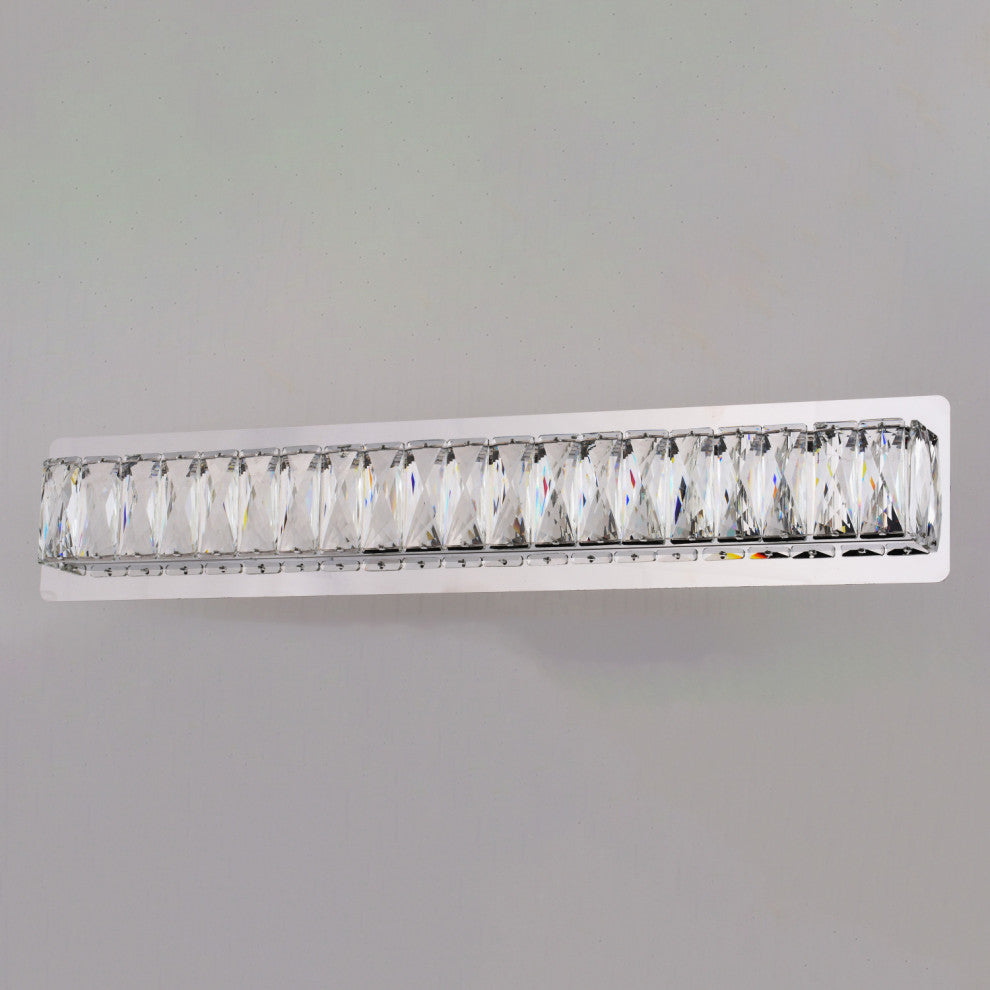 Melrose 26" Integrated LED Chrome Crystal Bath Bar Vanity Light