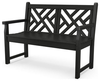 Polywood Chippendale 48" Bench, Black