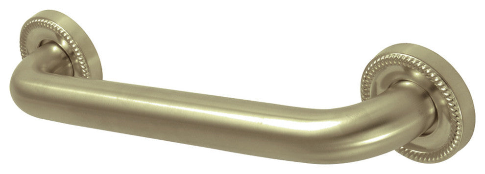 Kingston Brass 12" Decorative 1-1/4" OD Grab Bar, Brushed Brass