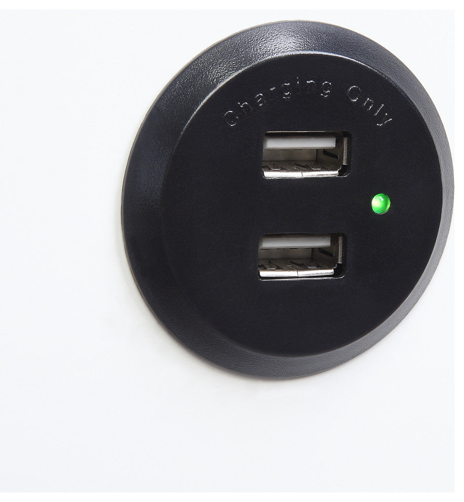 Grardor Side Table With USB Charging Dock, White