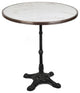 French Bistro Table 28", White Italian Carrara Marble, w/ Pedestal Base