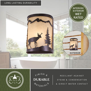 Yosemite 8" Wall Sconce Light, Deer