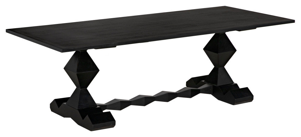 NOIR Furniture - Madeira Dining Table in Hand Rubbed Black - GTAB577HB