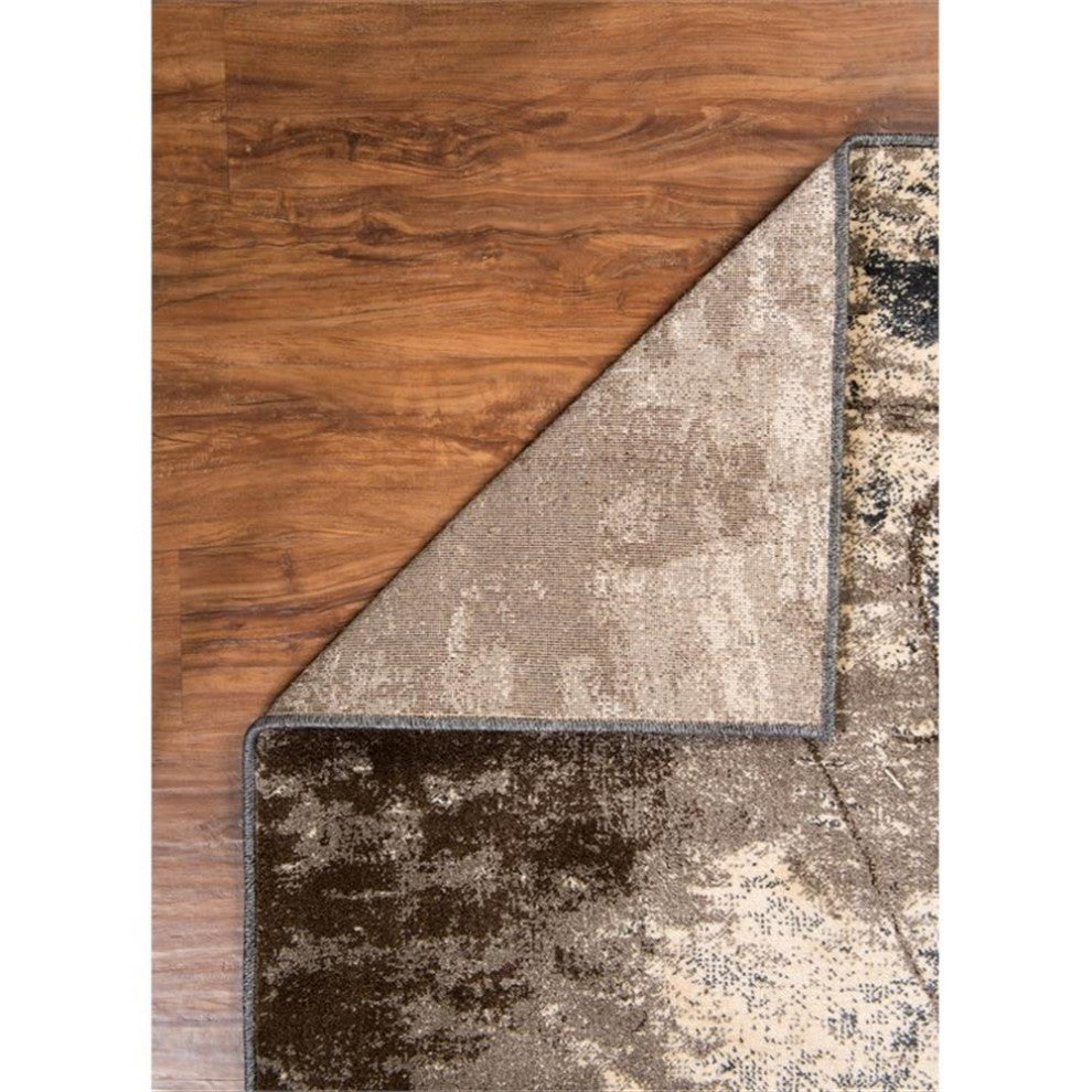 Linon Masters Man Power Loomed Polypropylene 8'x10'3" Area Rug in Gray
