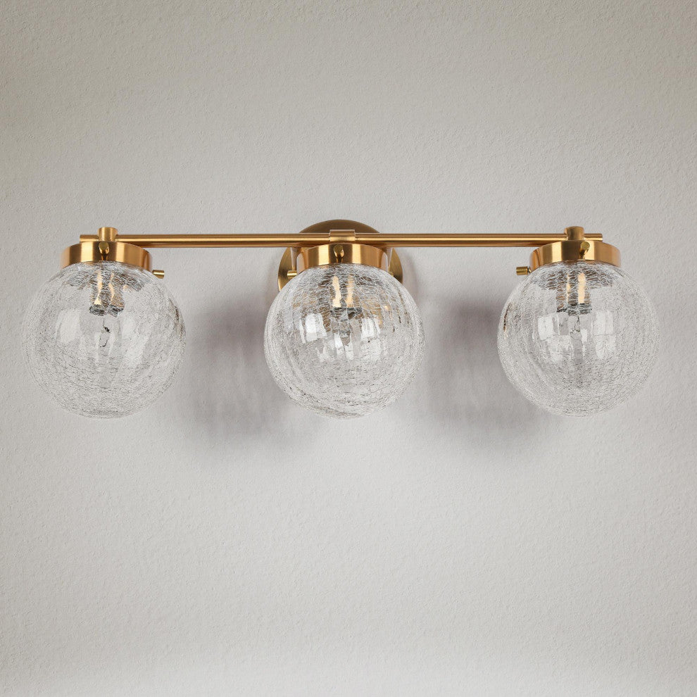 LALUZ 3-Light Modern Gold Bathroom Vanity Light