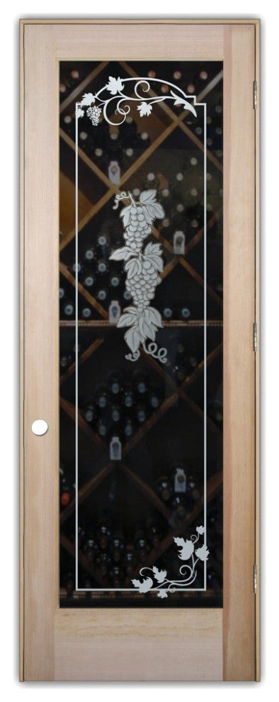 Wine Door - Grapes Strand Grape Ivy - Douglas Fir (stain grade) - 30" x 80"...