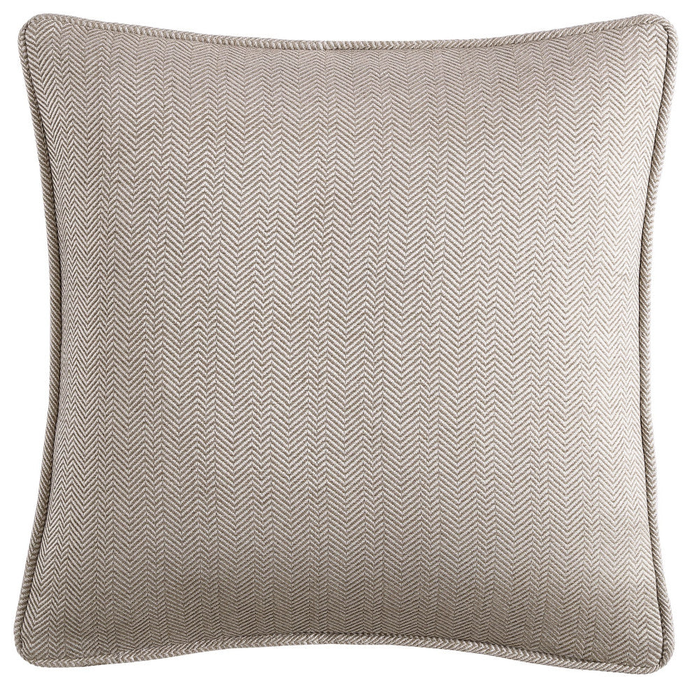 Chenille Herringbone Euro Sham, 27" x 27", Sand, 1PC