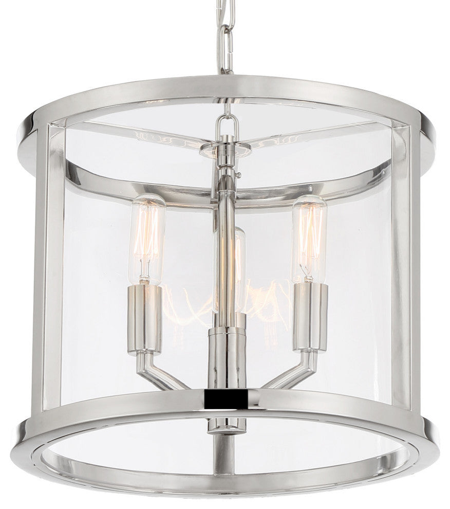 Crystorama Devon Three Light Lantern DEV-B8003-PN