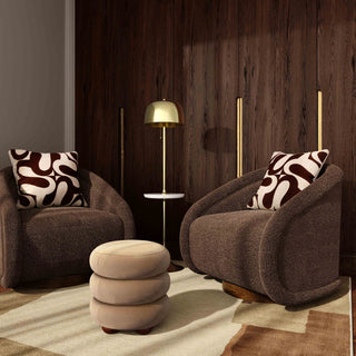 Rory Boucle Swivel Chair, Chocolate Brown