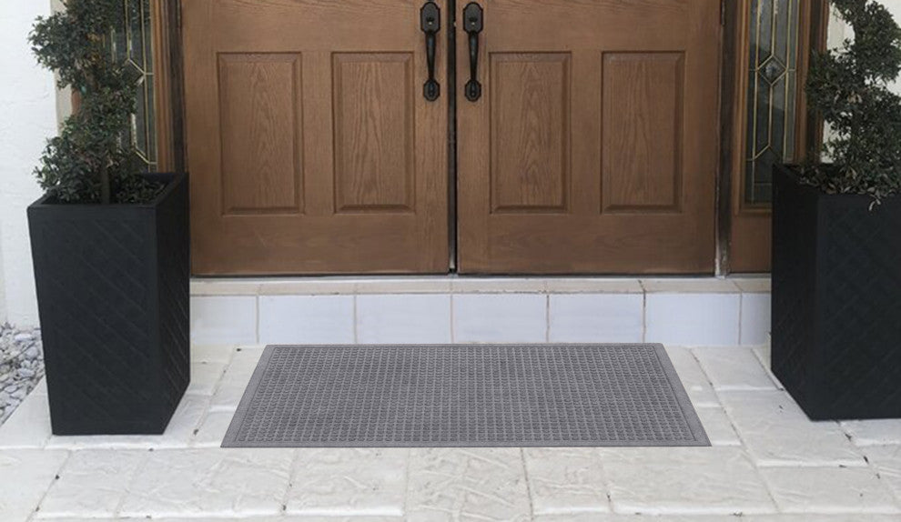 Polypropylene Dirt Cleaning and Water Absorbing Door Mats, 24"x36", Dark Gray