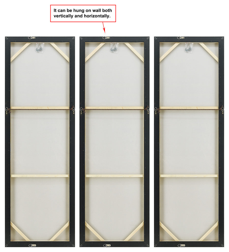 Blue Abstract Triptych Set Textured Metallic Hand Painted Wall Art