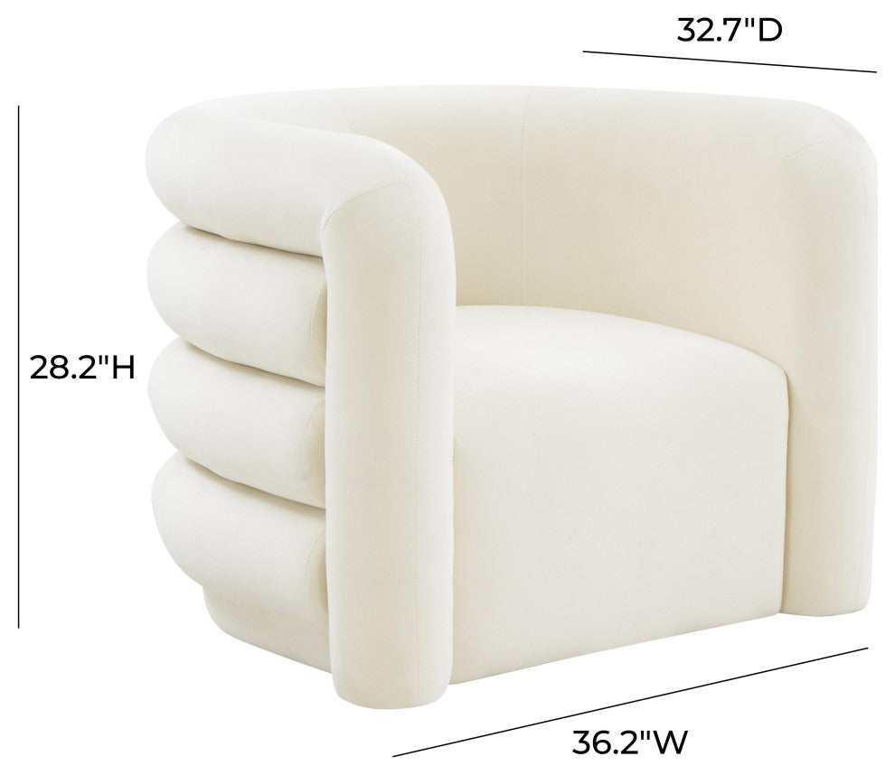 Curves Cream Velvet Lounge Chair